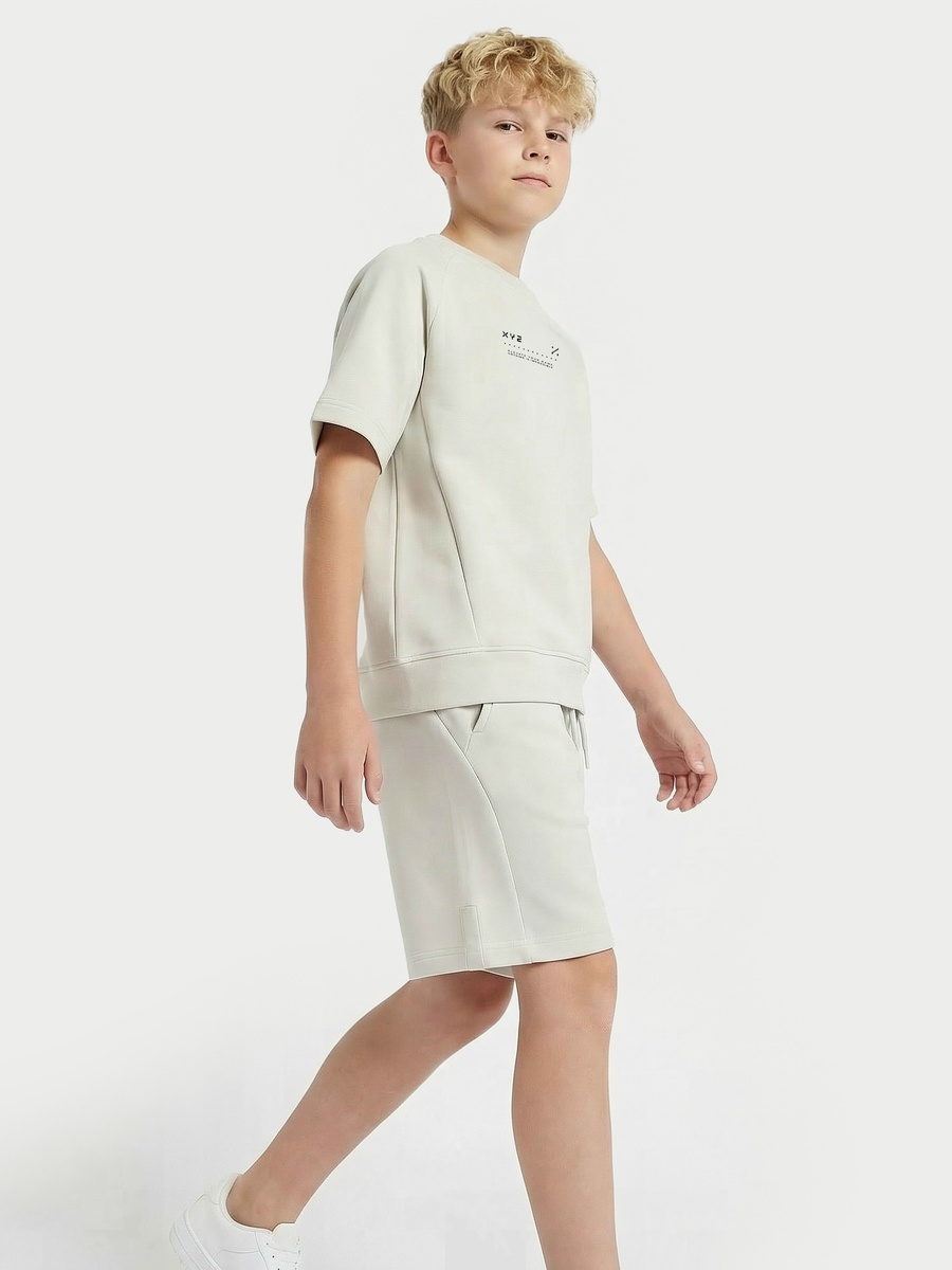 Crew Neck Short Sleeves T-Shirt and Shorts Set with Print
