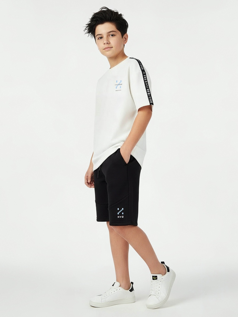 Crew Neck Short Sleeve T-Shirt and Shorts Set with Pockets