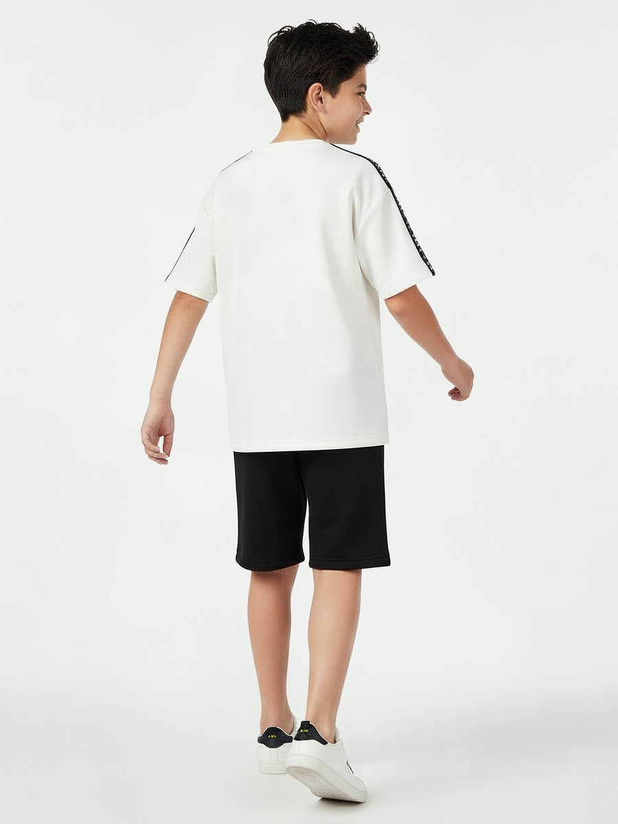 Crew Neck Short Sleeve T-Shirt and Shorts Set with Pockets