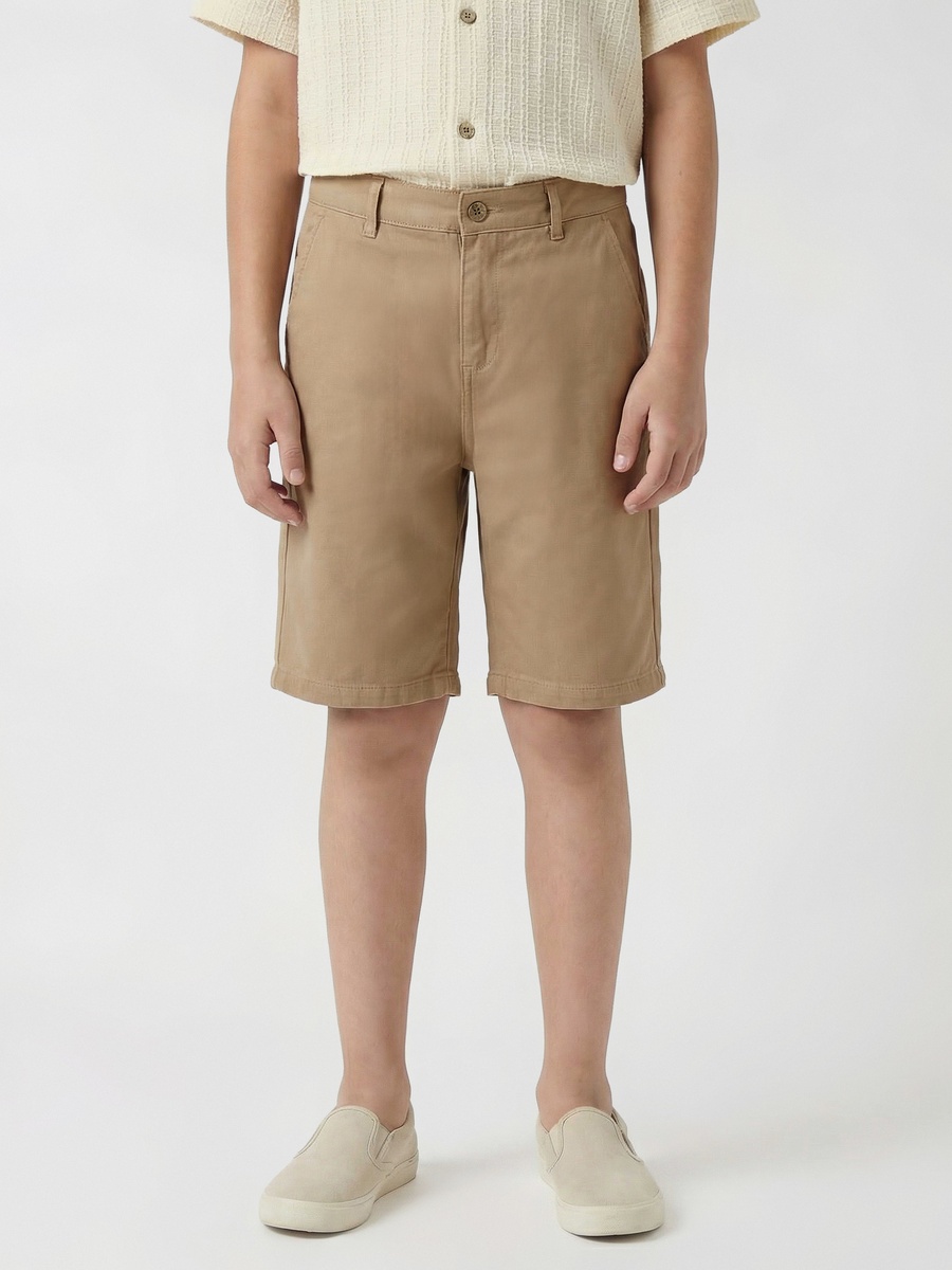 Collared Short Sleeve Shirt and Shorts Set with Pockets