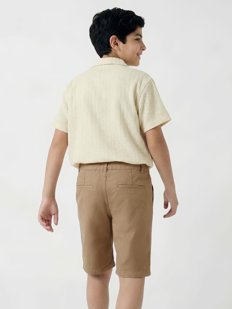 Collared Short Sleeve Shirt and Shorts Set with Pockets
