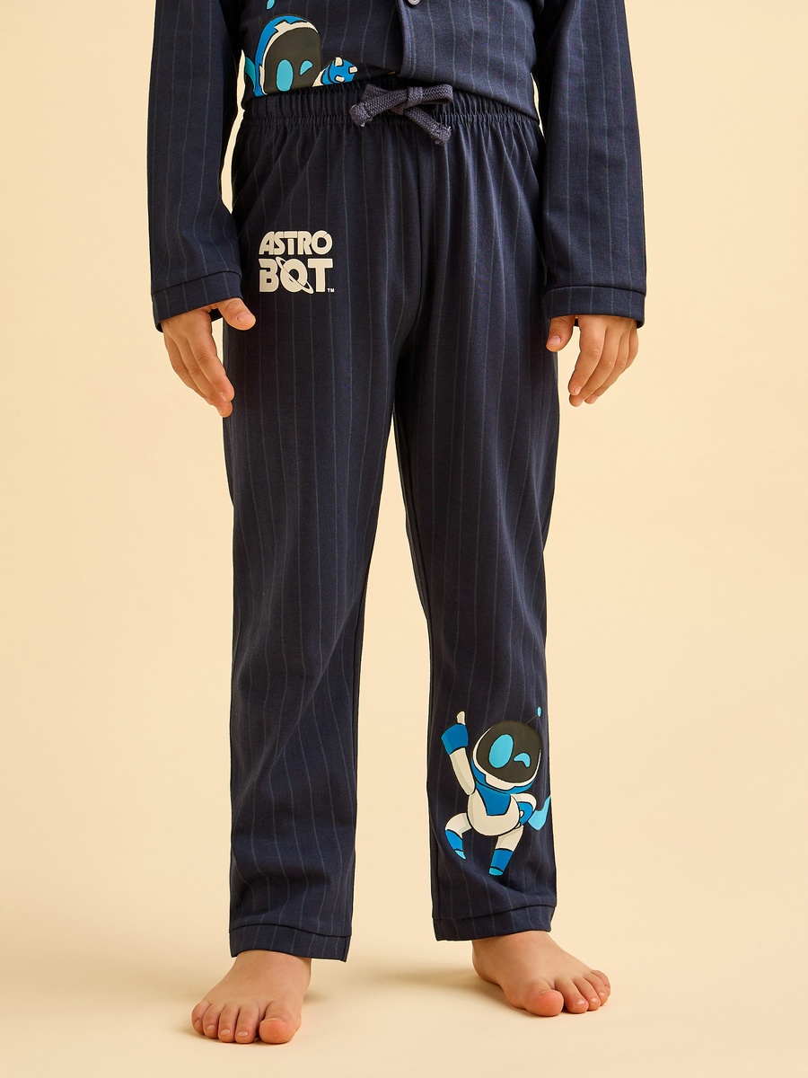 Cotton Collared Long Sleeve Pyjama Set with Print