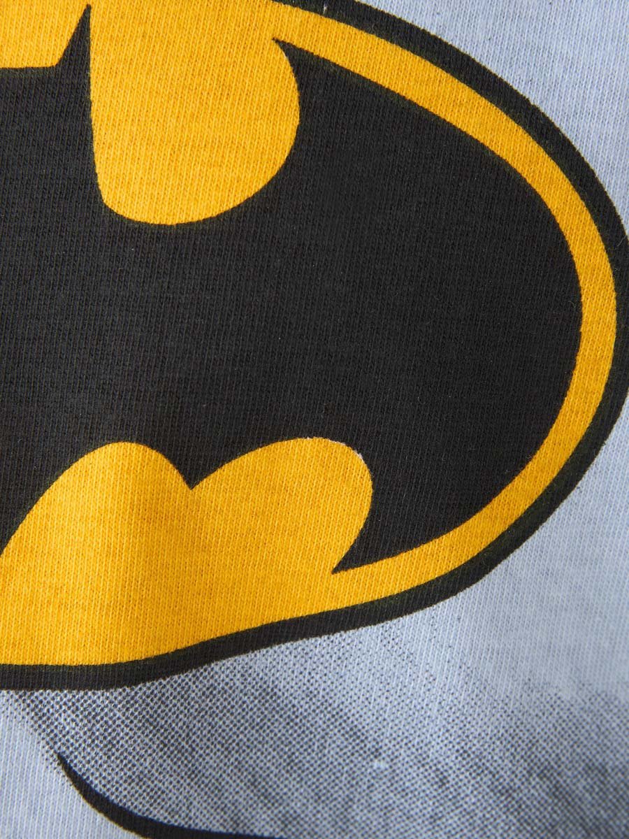Cotton Crew Neck Long Sleeves Pyjama Set with Batman Print
