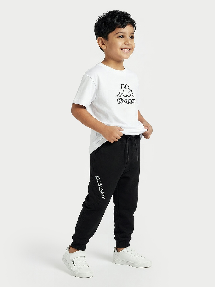 Elasticated Drawstring Waist Joggers with Logo Print