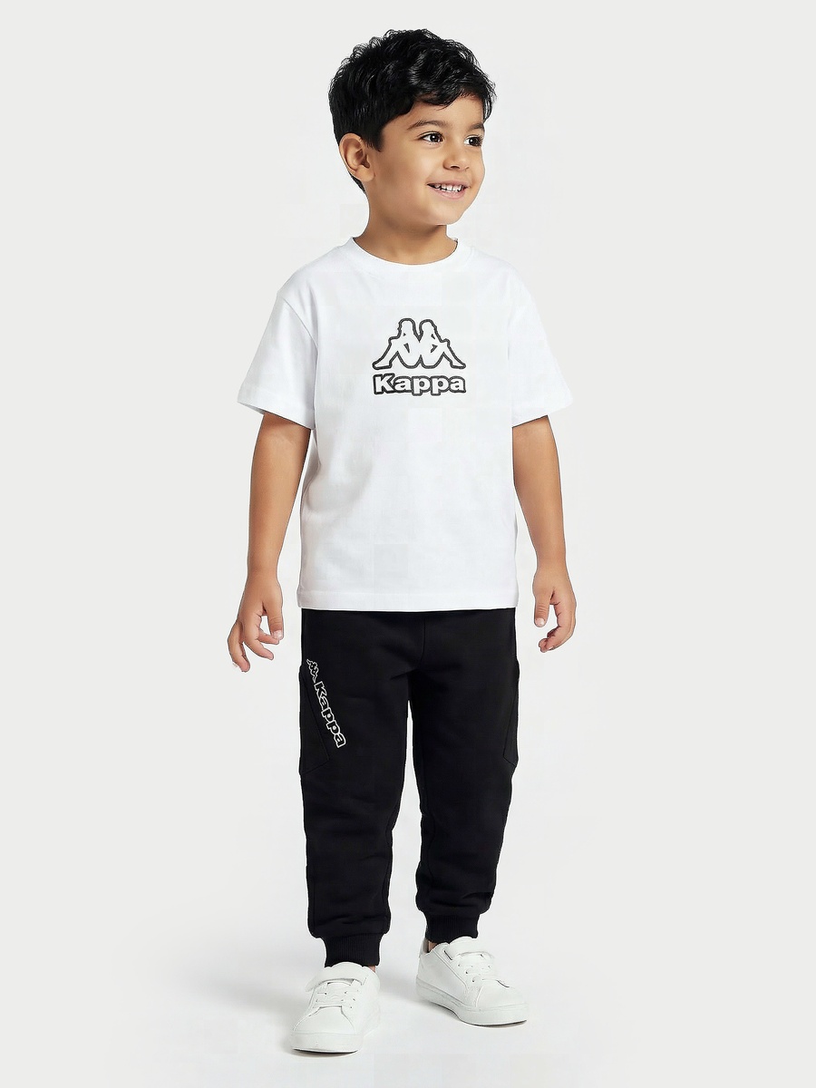 Elasticated Drawstring Waist Joggers with Logo Print