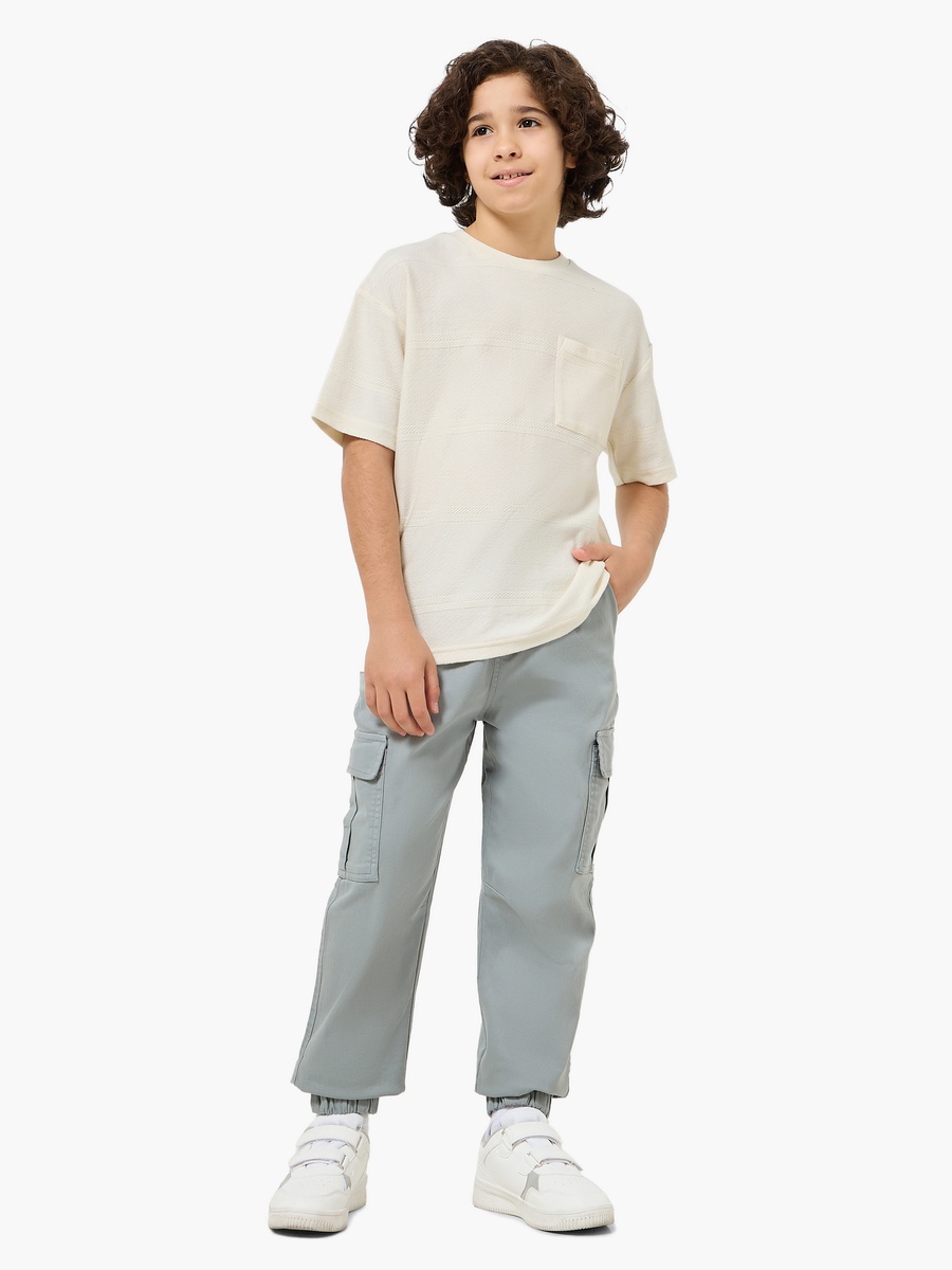 Trousers with Pockets and Elasticated Drawstring