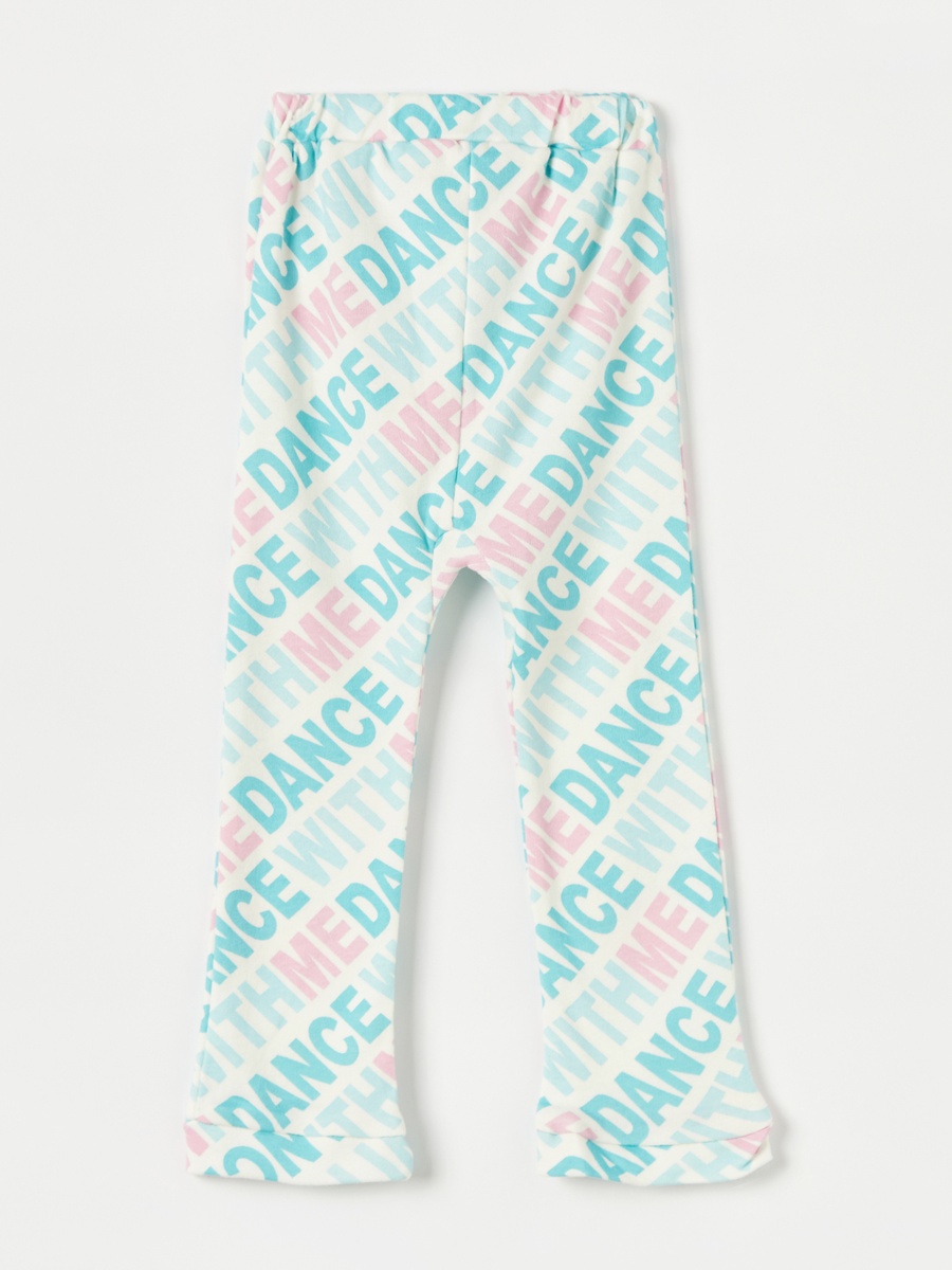 All-Over Slogan Print Pants with Elasticated Waistband