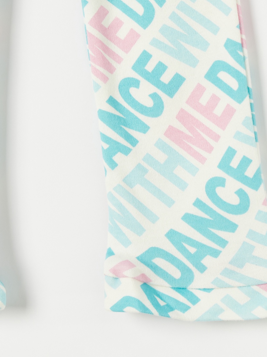 All-Over Slogan Print Pants with Elasticated Waistband