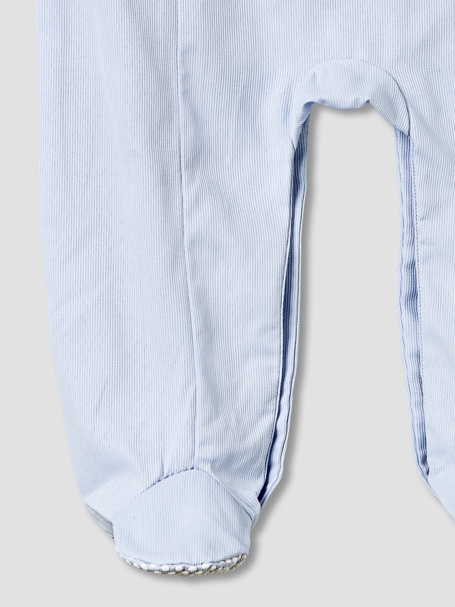 Cotton Collared Long Sleeves Sleepsuit with Embroidery