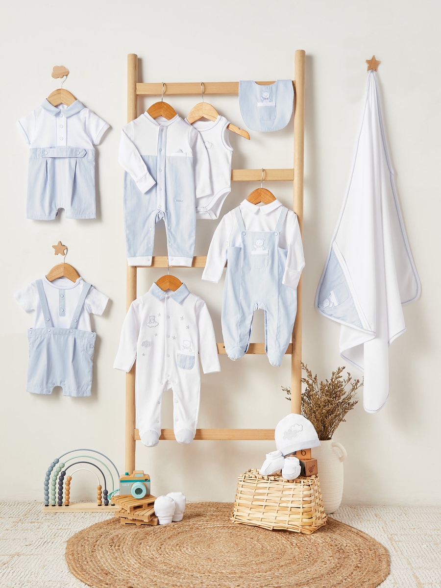 Cotton Collared Long Sleeves Sleepsuit with Embroidery