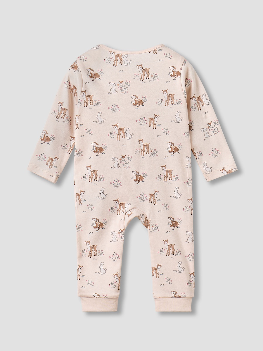 Cotton Long Sleeves Sleepsuit with Deer Print