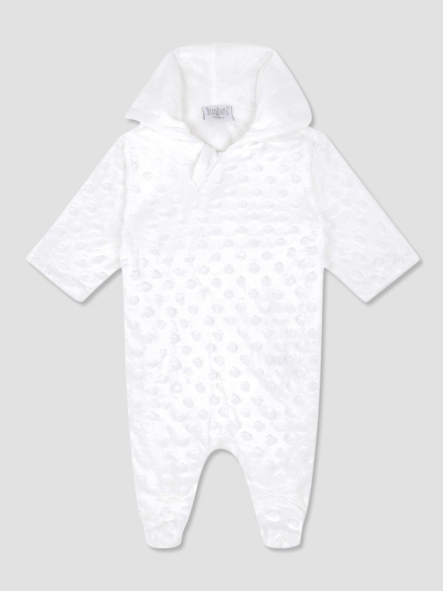 Textured Closed Feet Sleepsuit with Hood and Zip Closure