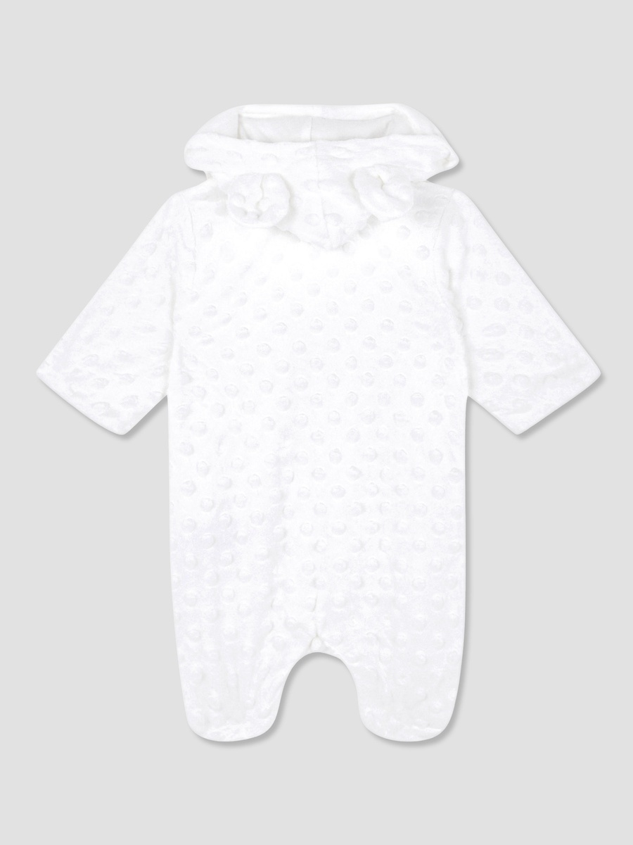 Textured Closed Feet Sleepsuit with Hood and Zip Closure