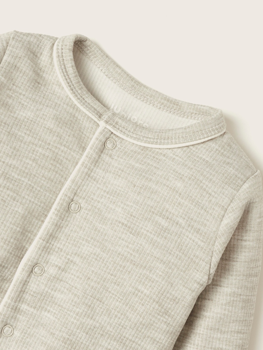 Textured Sleepsuit with Long Sleeves