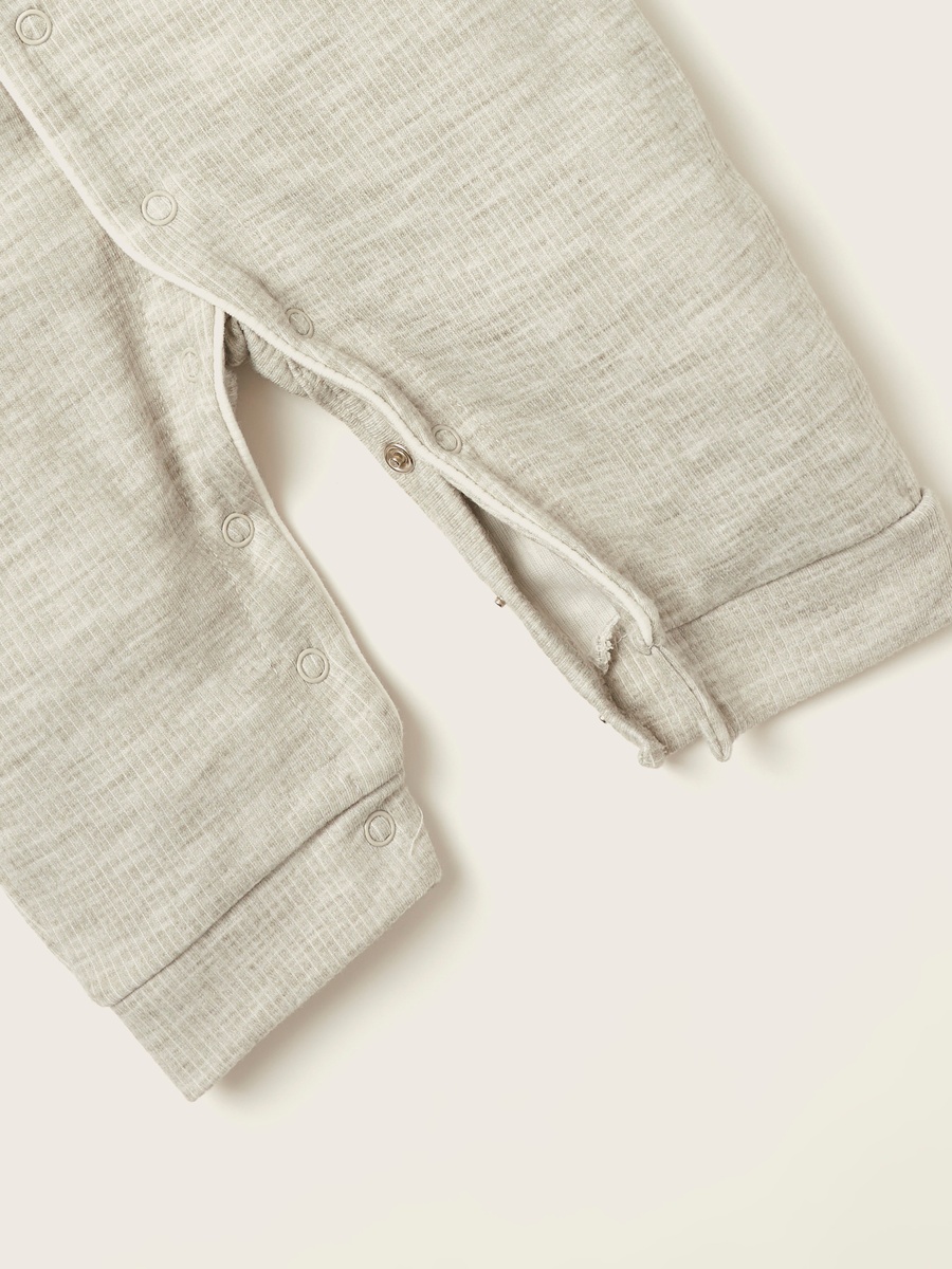 Textured Sleepsuit with Long Sleeves