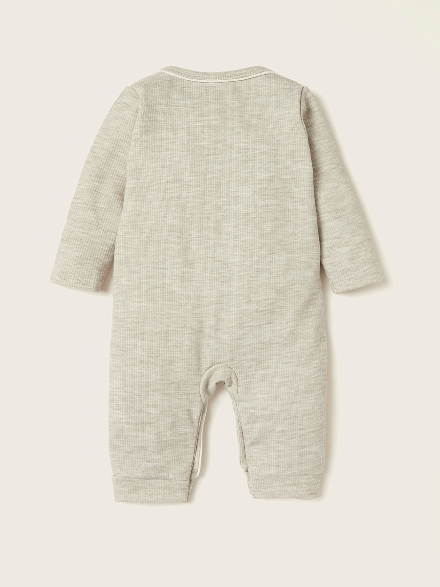 Textured Sleepsuit with Long Sleeves
