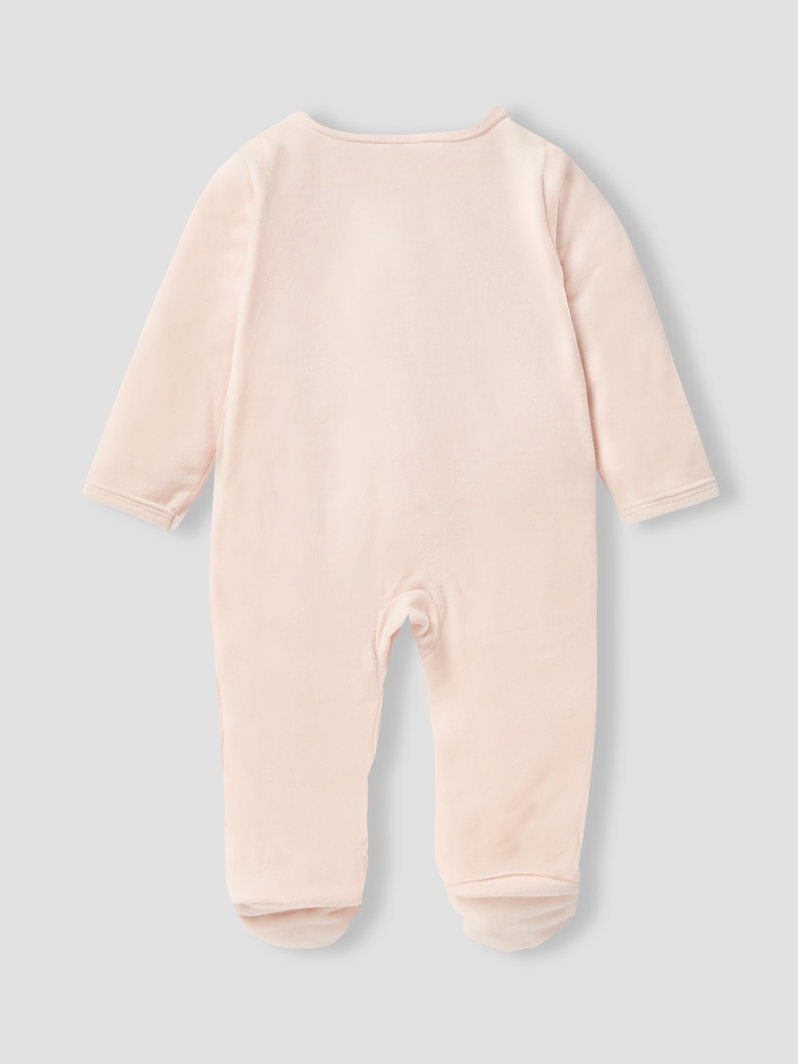 V Neck Sleepsuit with Long Sleeves and Snap Button Closure