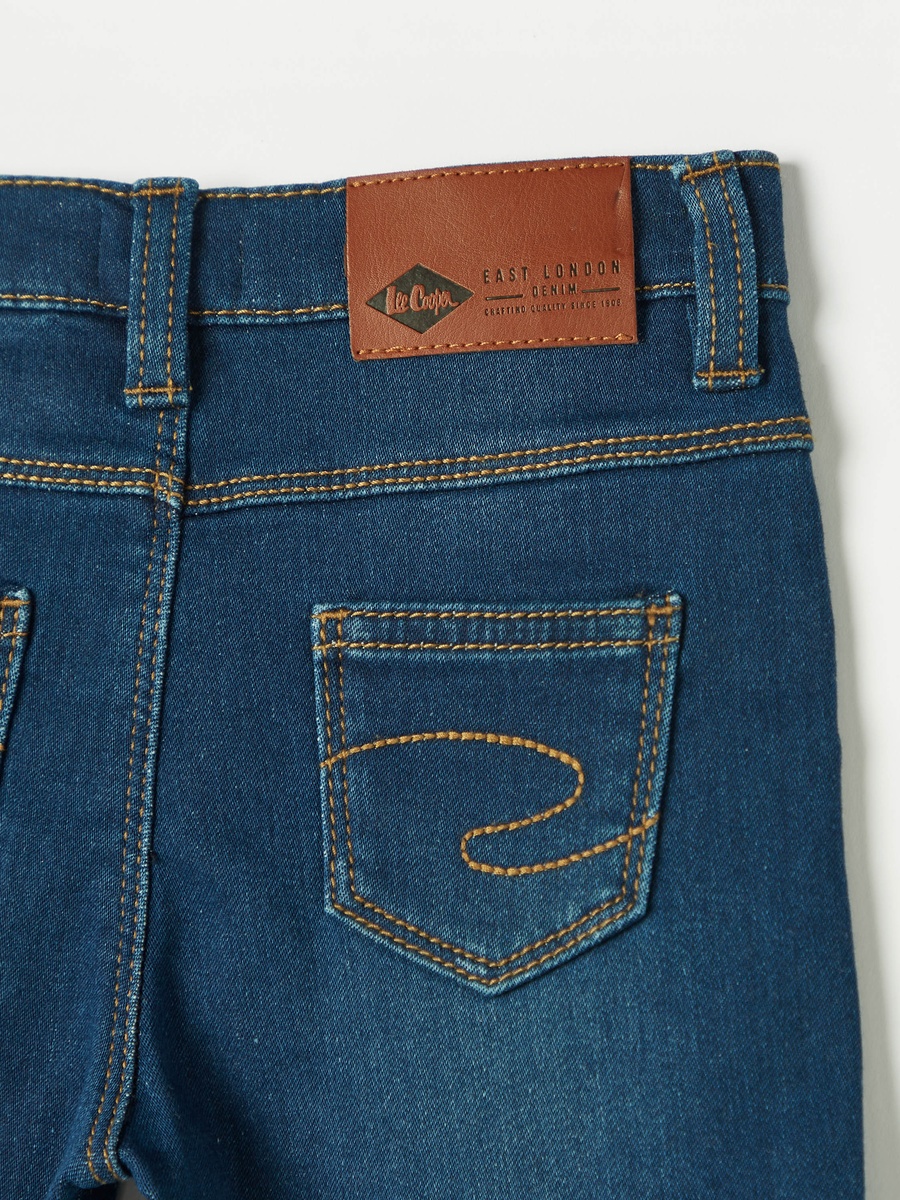 Solid Denim Shorts with Button Closure and Pockets