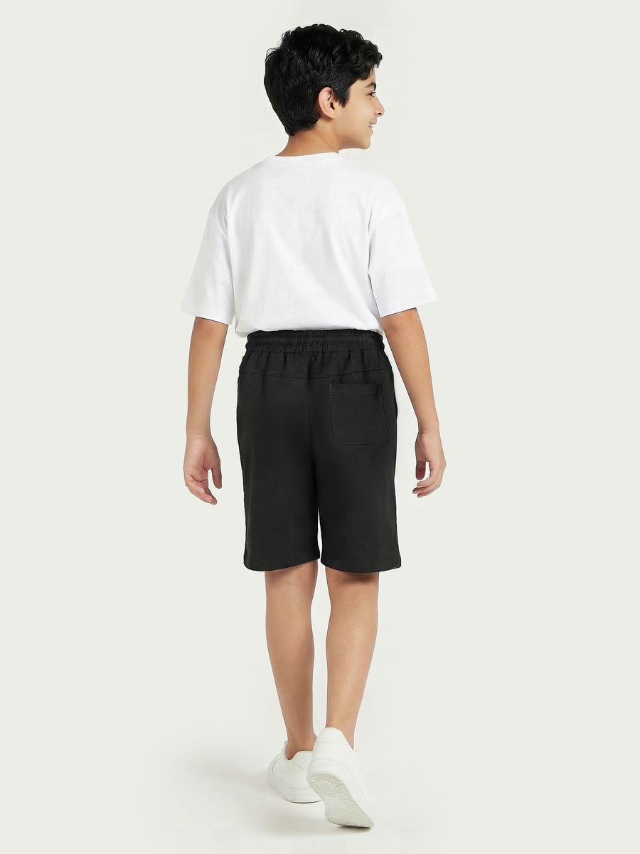 Knee Length Drawstring Waistband Shorts with Spider-Man Print