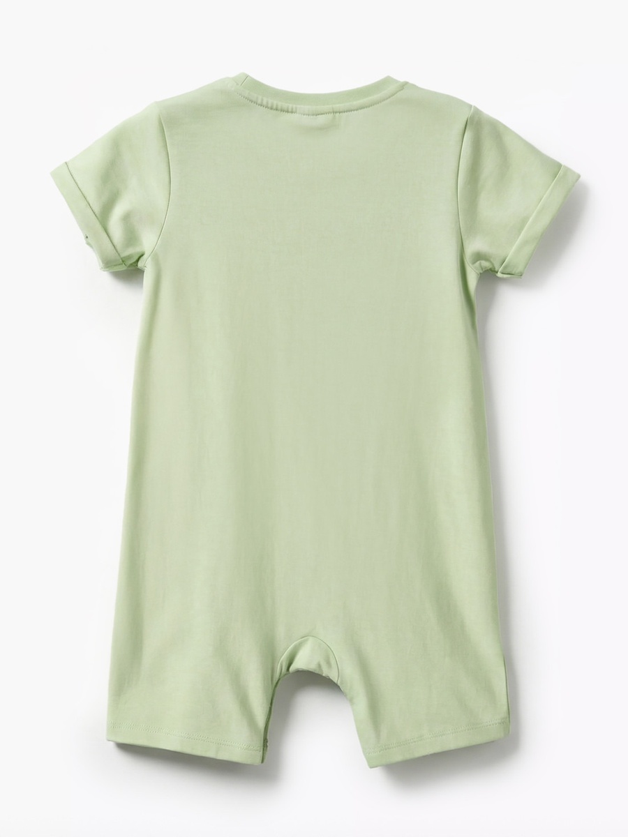 Pack of 2 Round Neck Short Sleeves Romper with Snap Button Closure