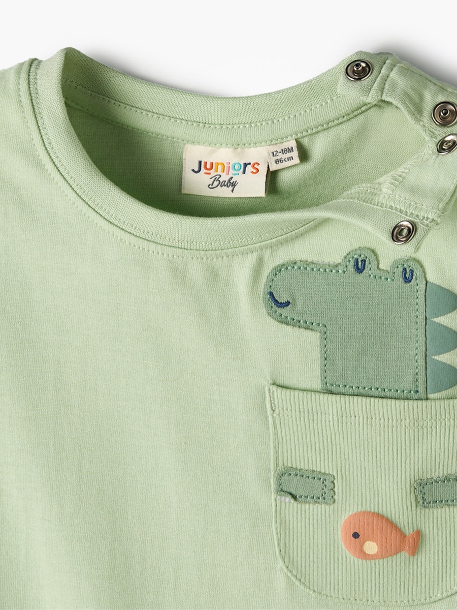 Pack of 2 Round Neck Short Sleeves Romper with Snap Button Closure