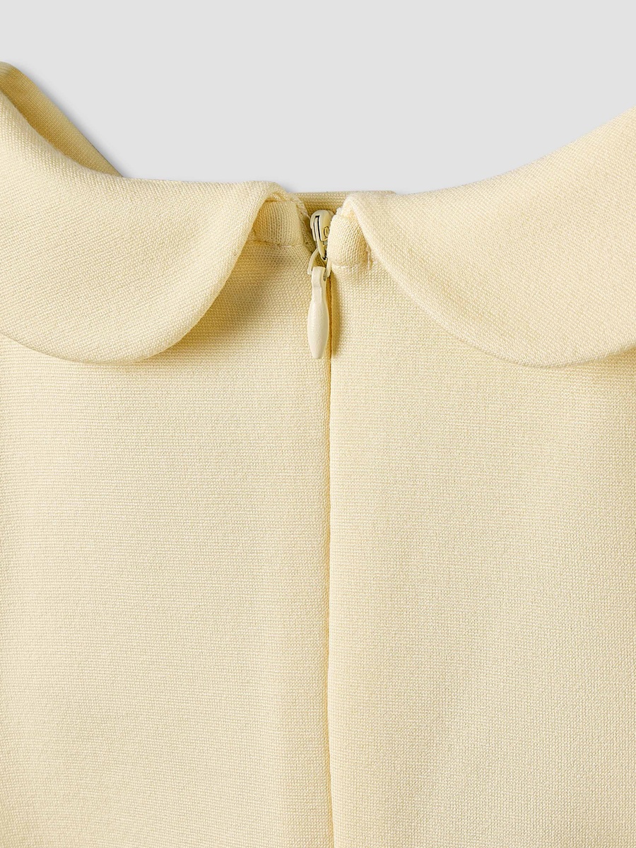 Peter Pan Collar Short Sleeve Dress with Bow Accent