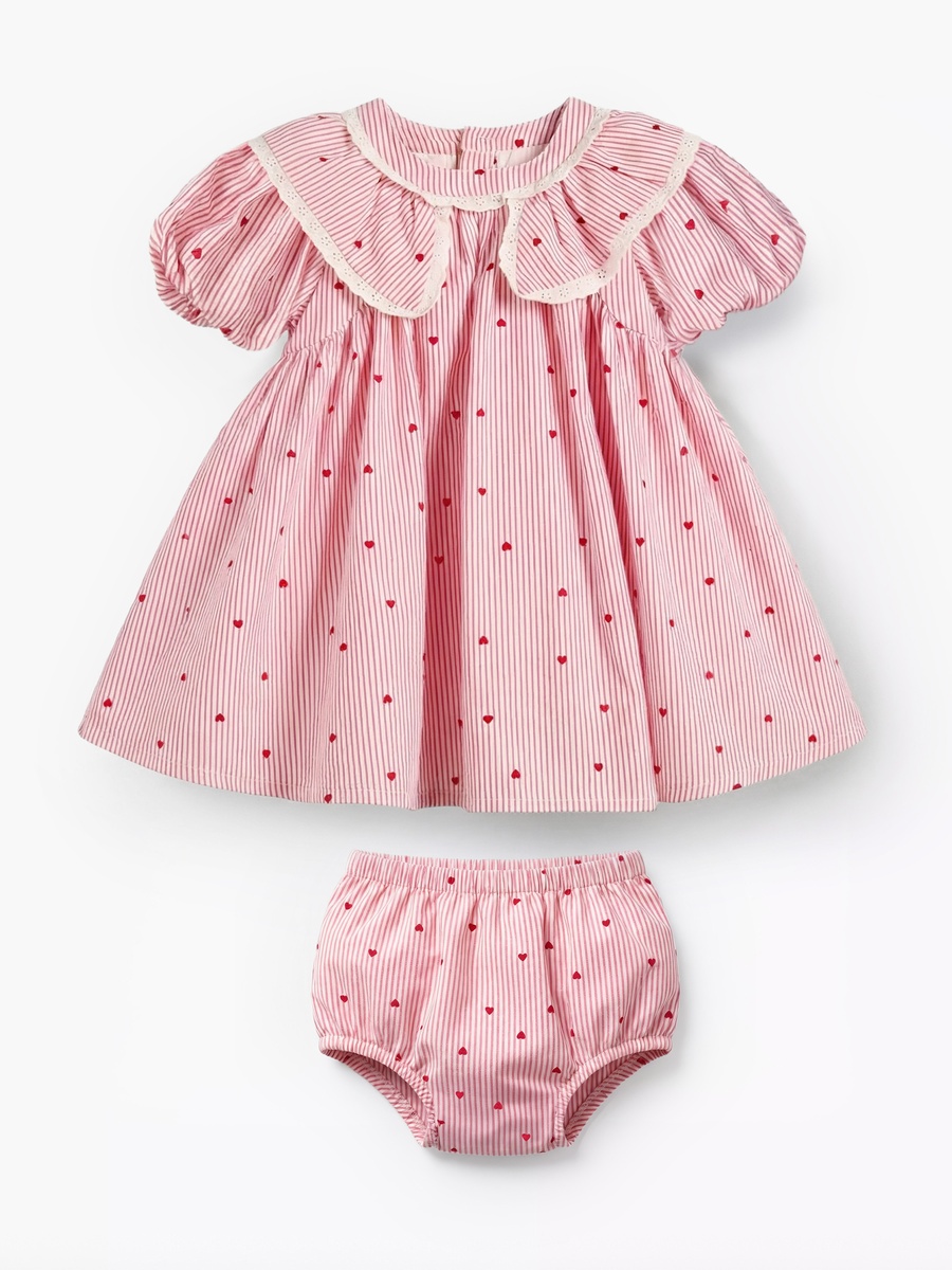 Collared Short Sleeve Dress with Bloomers