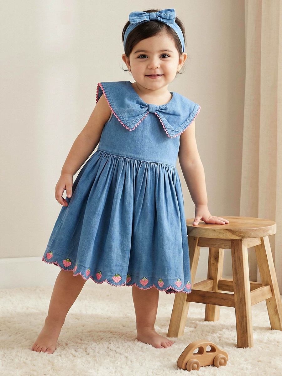 Collared Sleeveless A-Line Dress with Headband