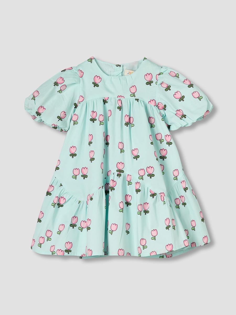 Round Neck Short Sleeves Dress with Bloomers
