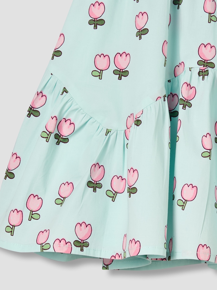 Round Neck Short Sleeves Dress with Bloomers