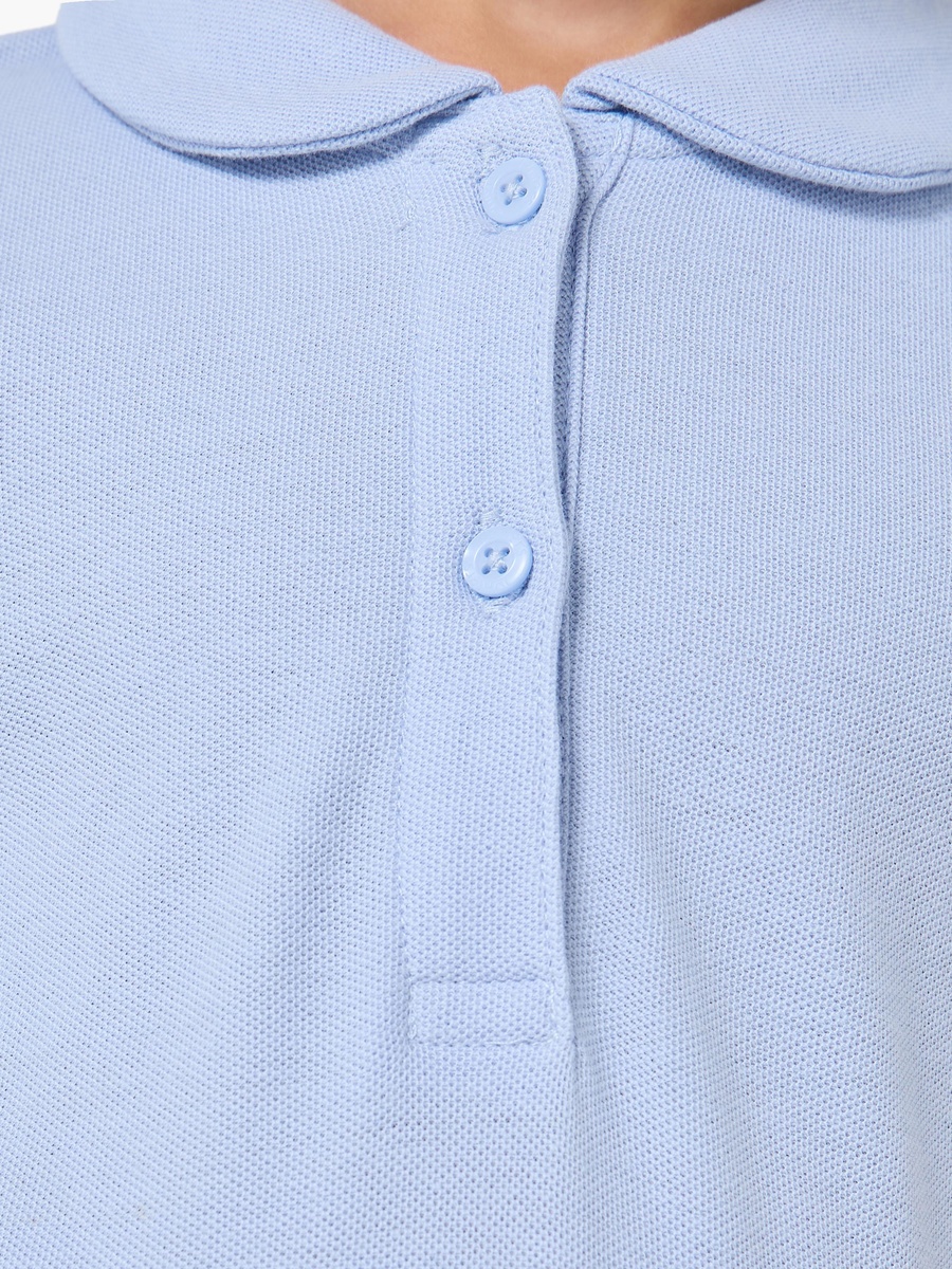 Collared Short Sleeves Polo Dress with Pleats