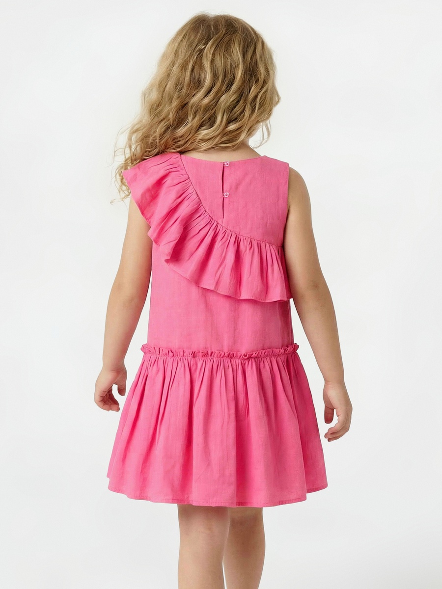 V Neck Sleeveless A-Line Dress with Ruffles