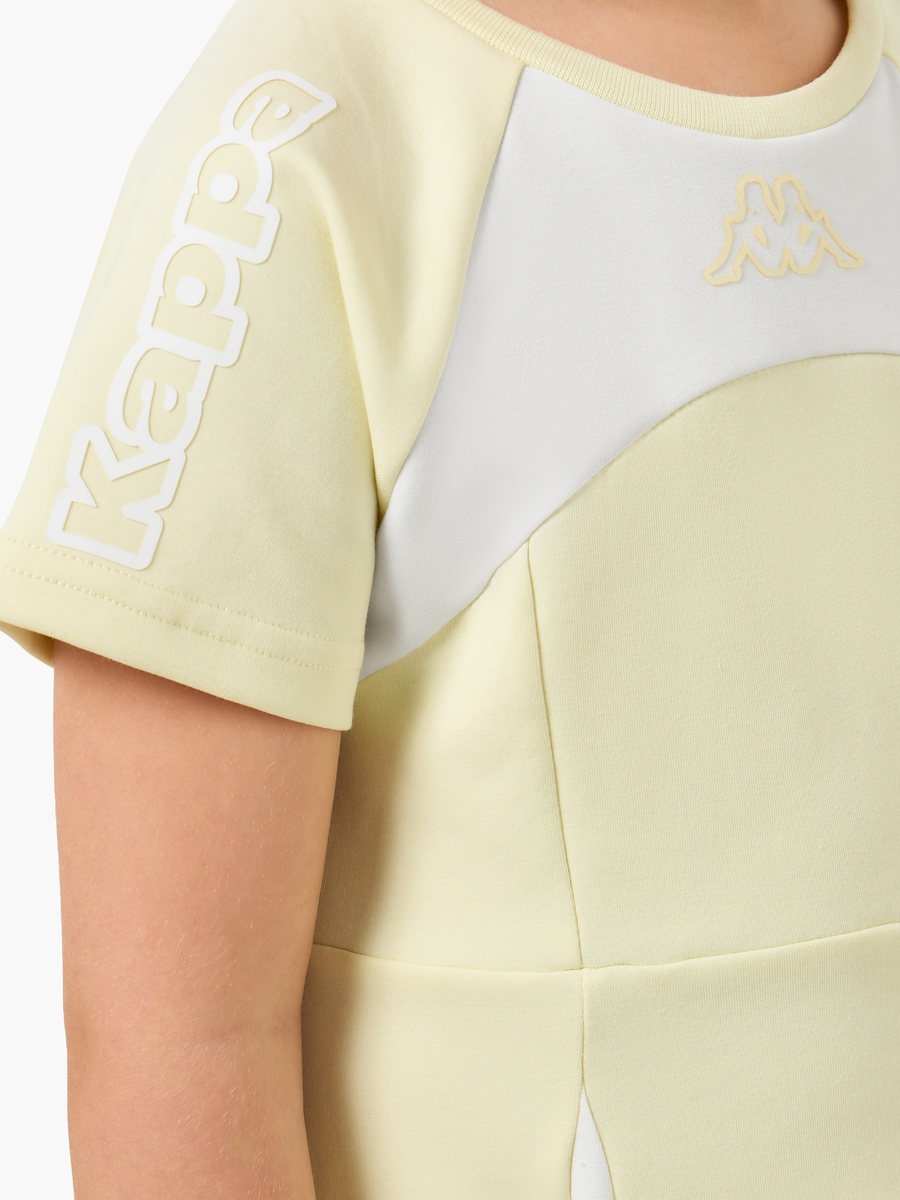 Round Neck Short Sleeves A-Line Dress with Panelled Design