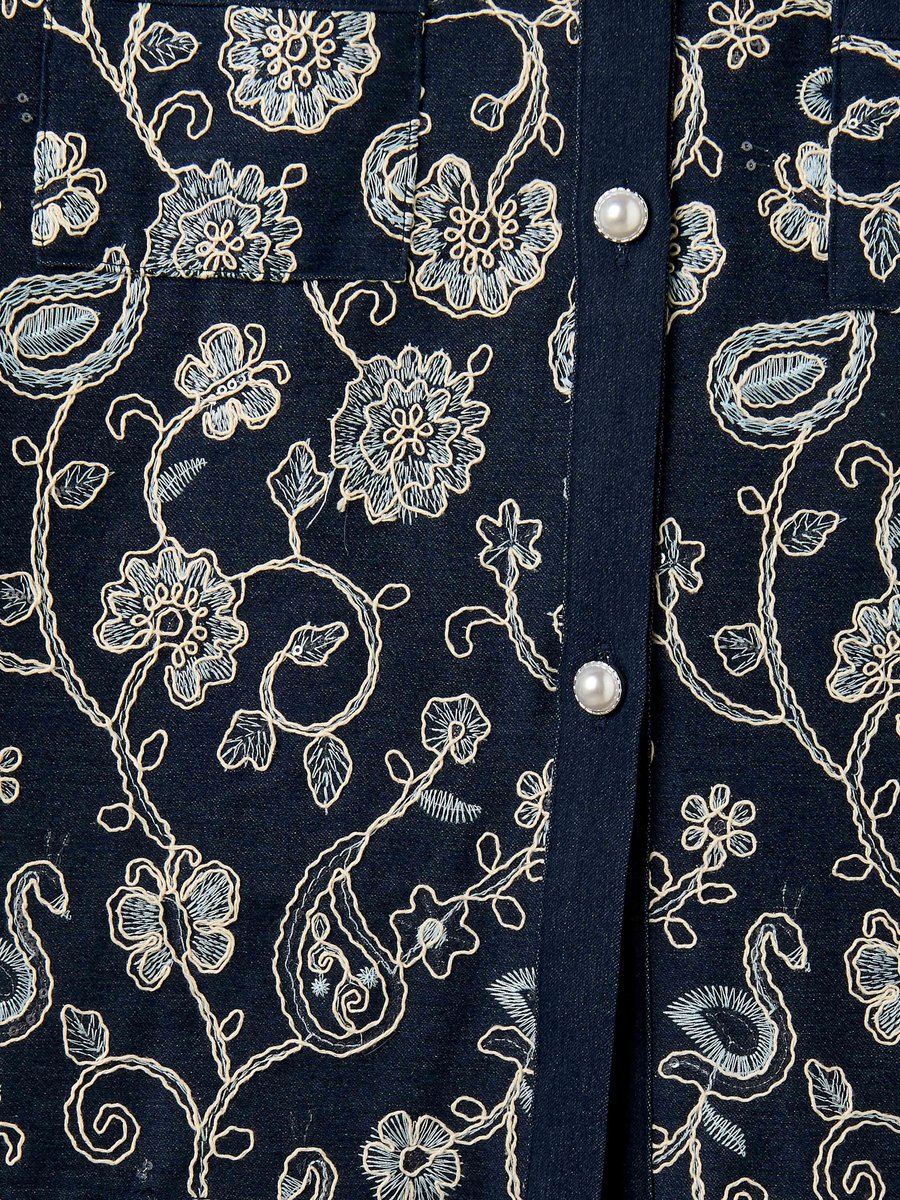 Sleeveless Knee Length Dress with Embroidery