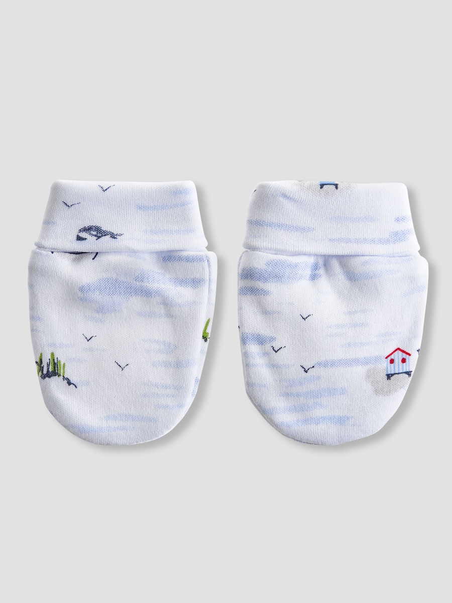 Pack of 2 Mittens with Nautical Print
