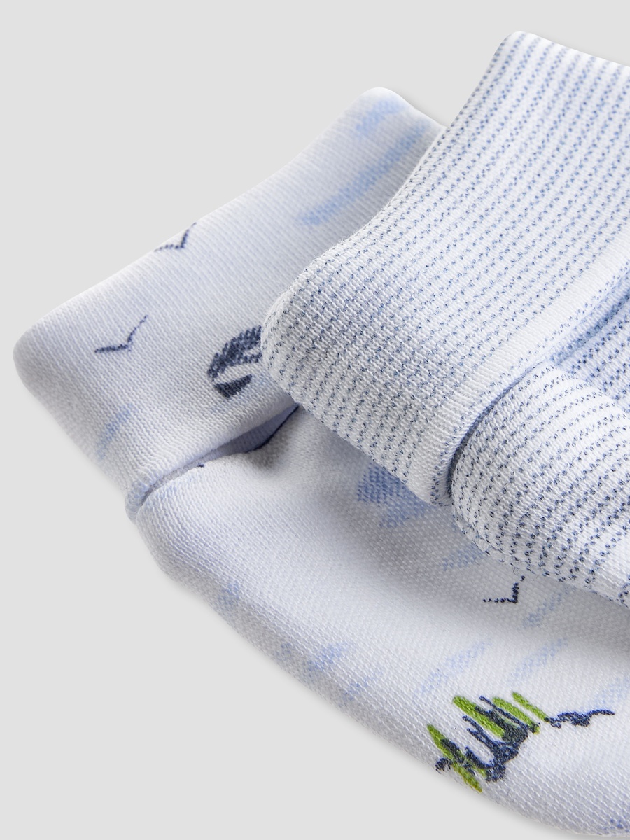 Pack of 2 Mittens with Nautical Print