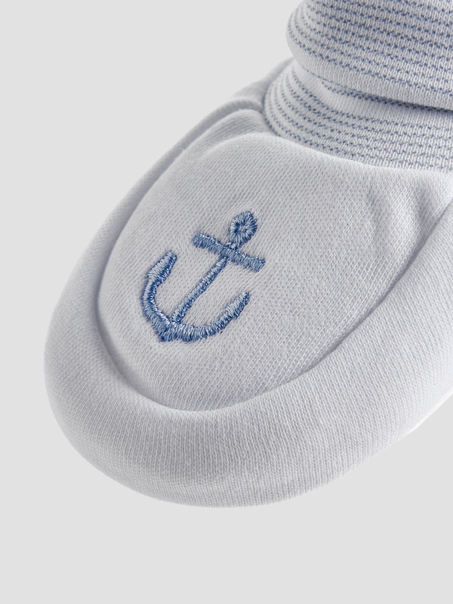 Pack of 2 Soft Knit Booties with Nautical Design
