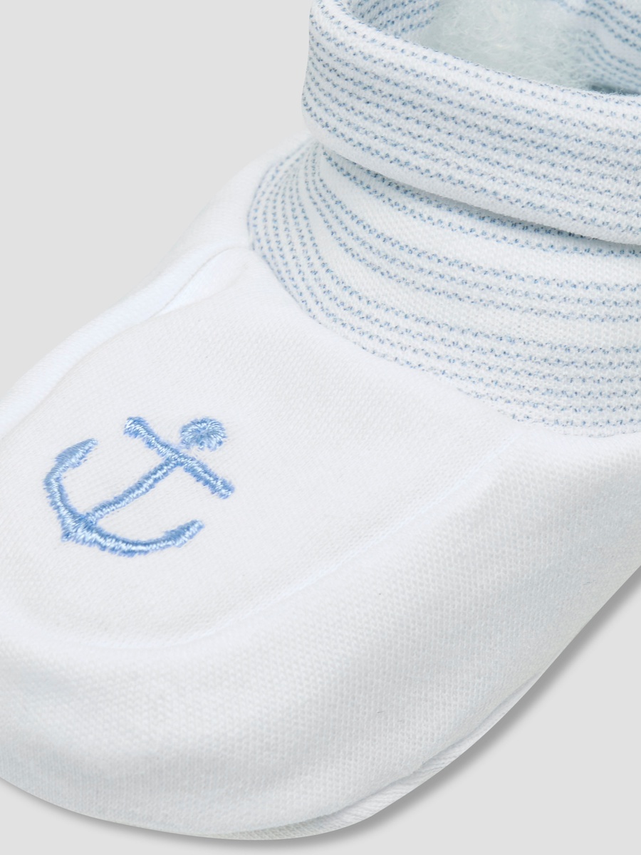 Pack of 2 Soft Knit Booties with Nautical Design