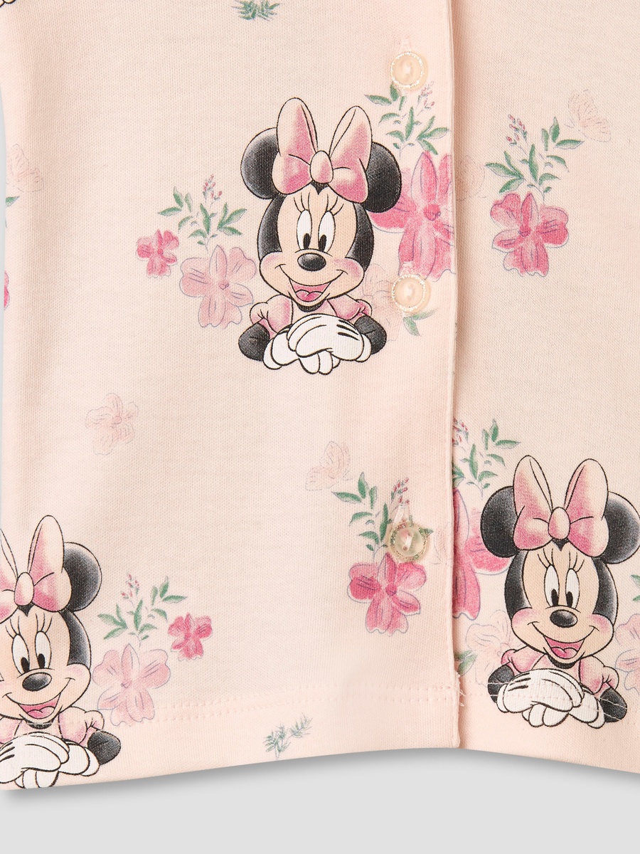 Cotton Collared Long Sleeves Pyjama Set with Minnie Mouse Print