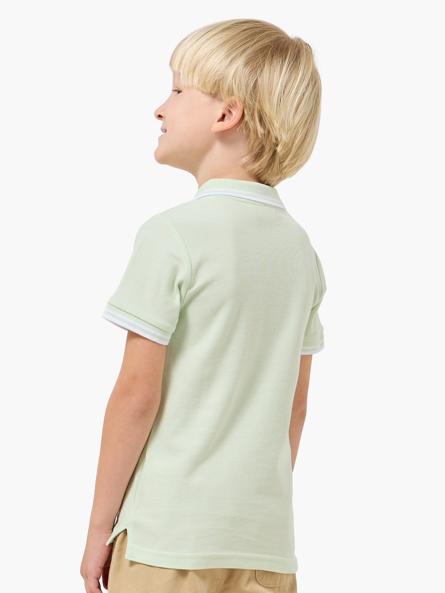 Boys Collared  Short Sleeves Polo T-Shirt with Embroidery