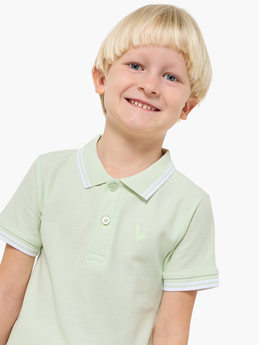 Boys Collared  Short Sleeves Polo T-Shirt with Embroidery