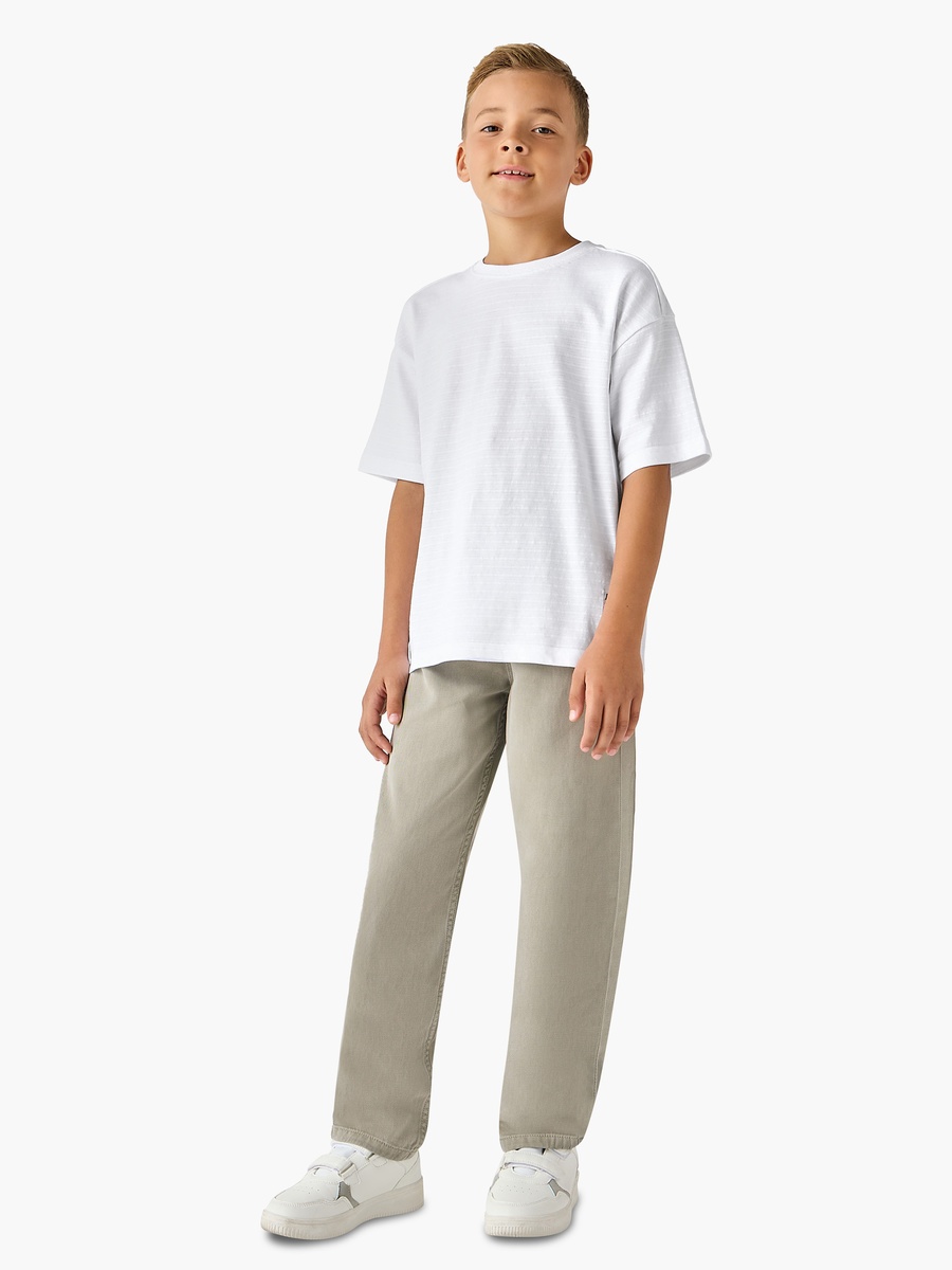 Crew Neck Short Sleeves T-Shirt with Texture