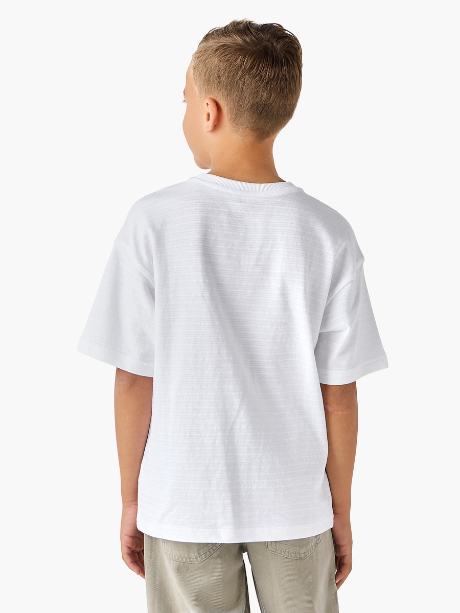 Crew Neck Short Sleeves T-Shirt with Texture