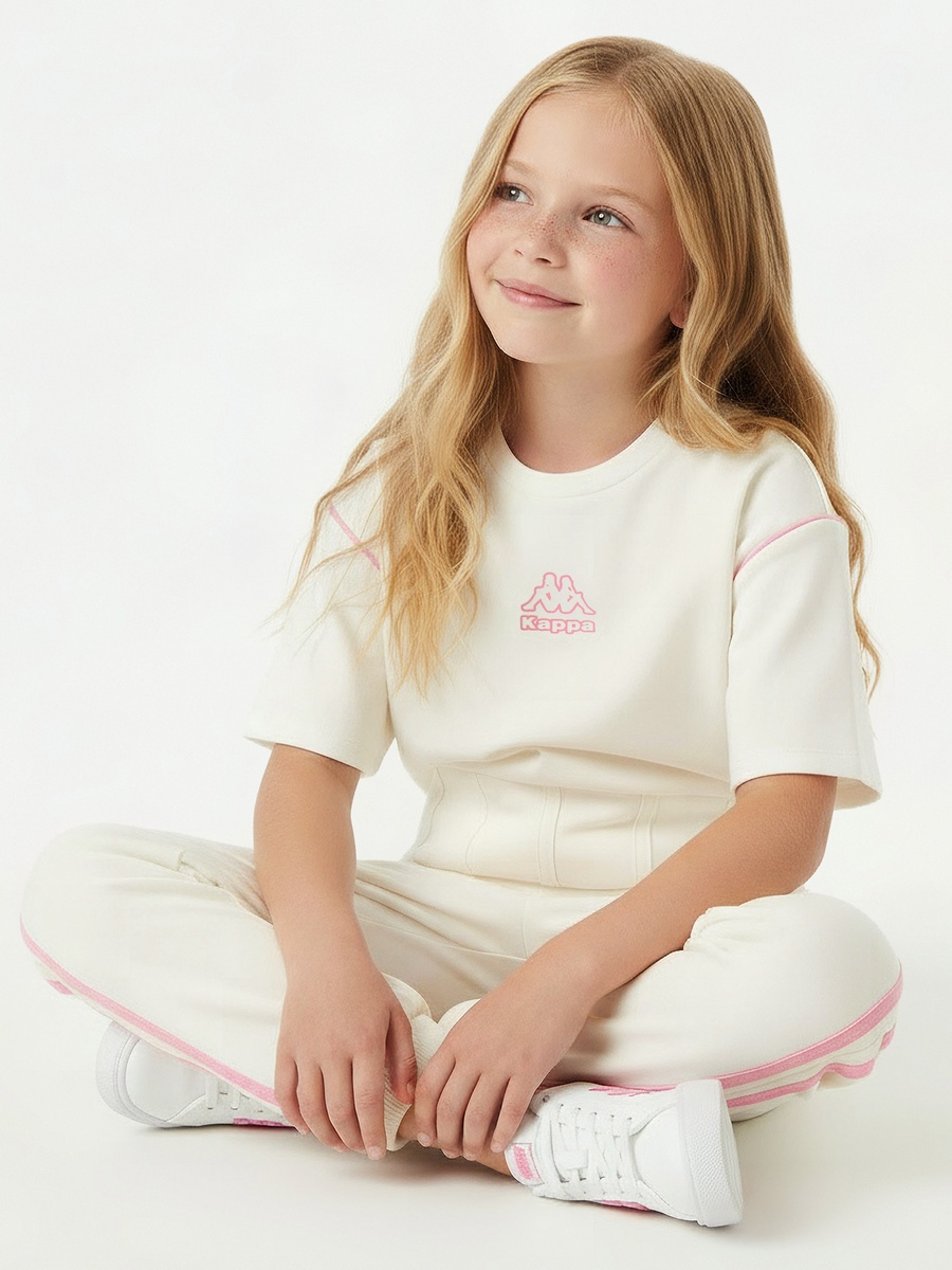 Crew Neck Short Sleeves T-Shirt with Panel Detail