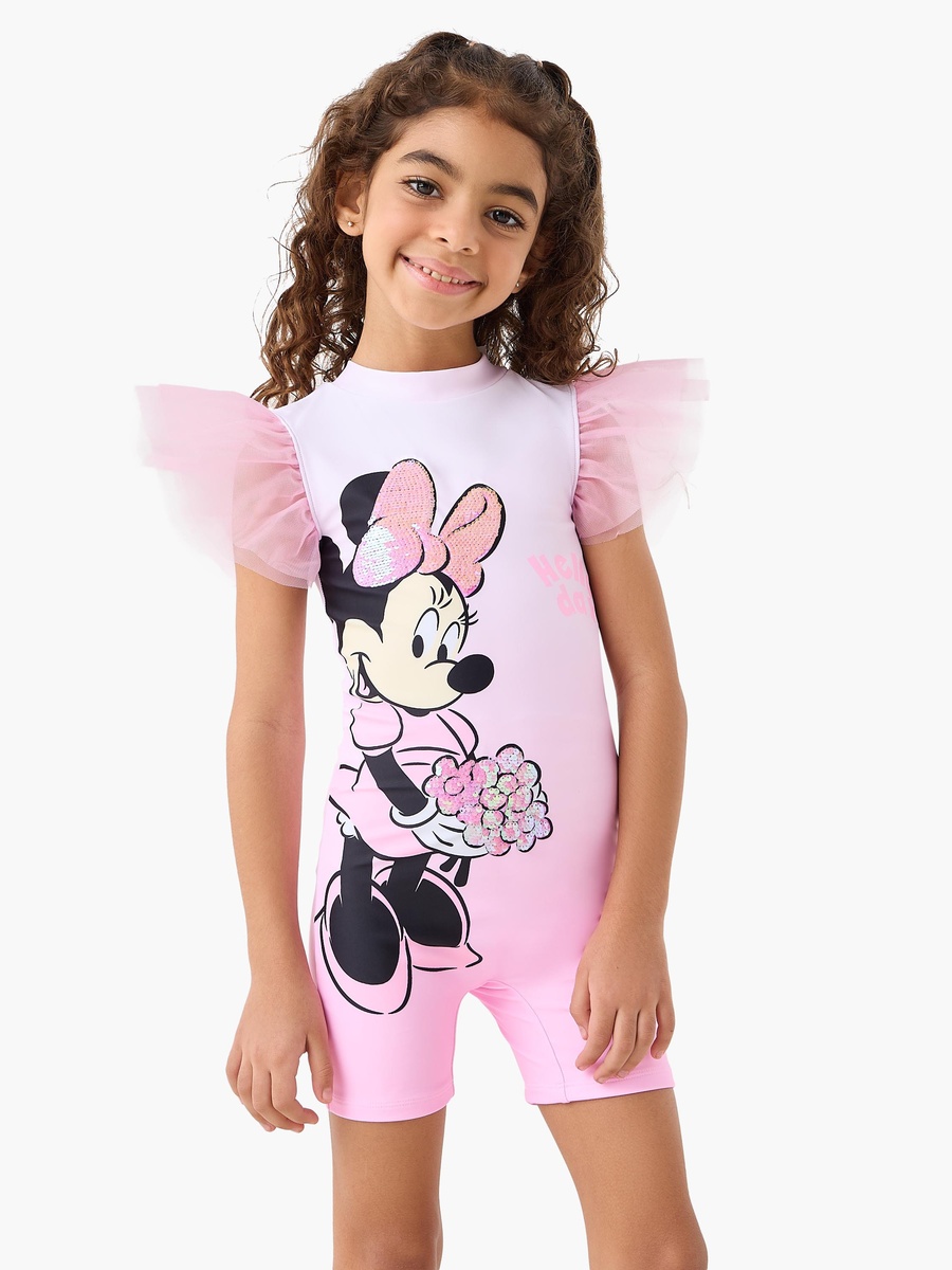 Girls Minnie Mouse Sequinned Swimsuit