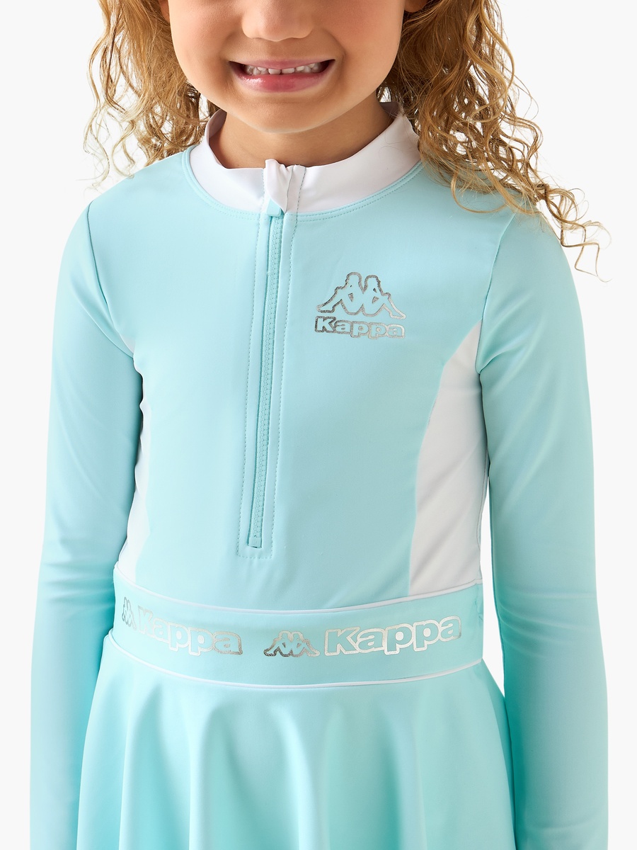Round Neck Long Sleeves Swimsuit with Logo Print