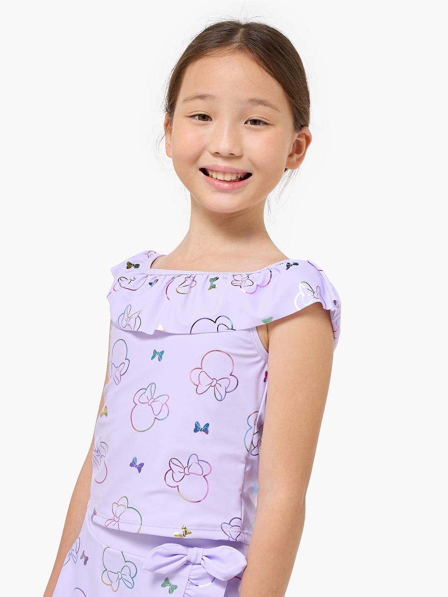 Set of 2 Girls Minnie Mouse Print Swimsuit Set