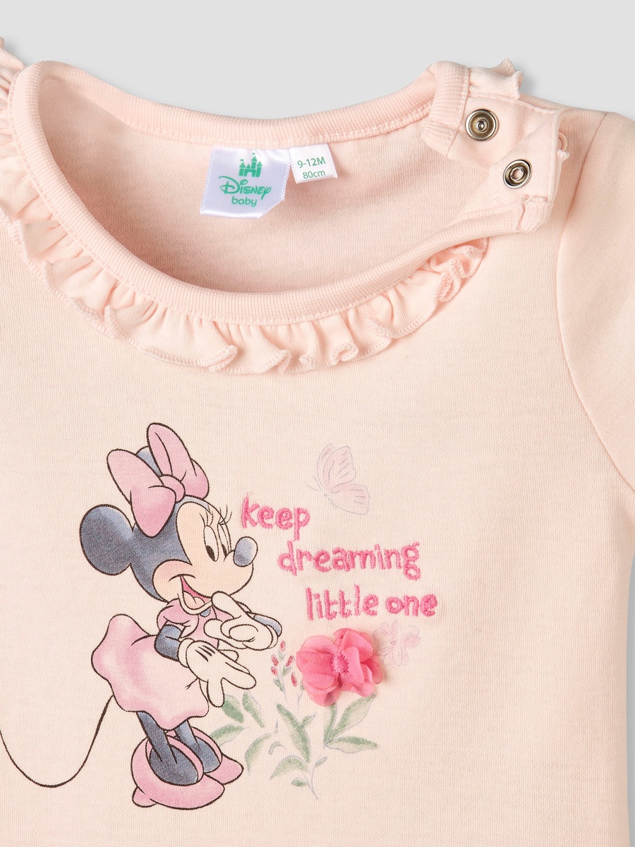 Cotton Bodysuit and Leggings Set with Minnie Mouse Print