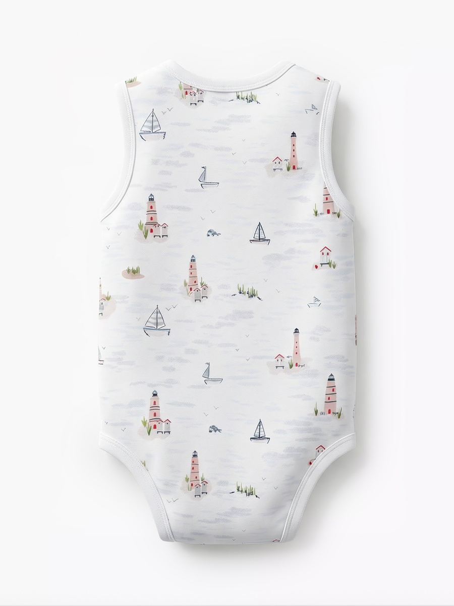Round Neck Sleeveless Bodysuit with Snap Button Closure
