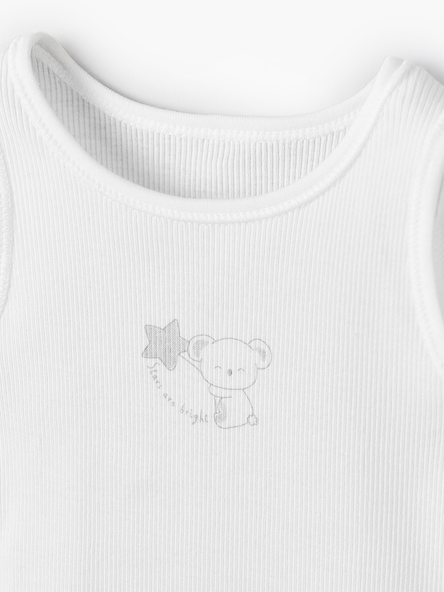 Pack of 10 Round Neck Sleeveless Bodysuit with Bear Print